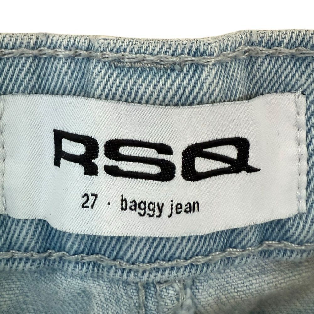 RSQ Baggy Jean Women 27 Light Blue Distressed Denim Tapered Organic Cotton Blend - Picture 5 of 6